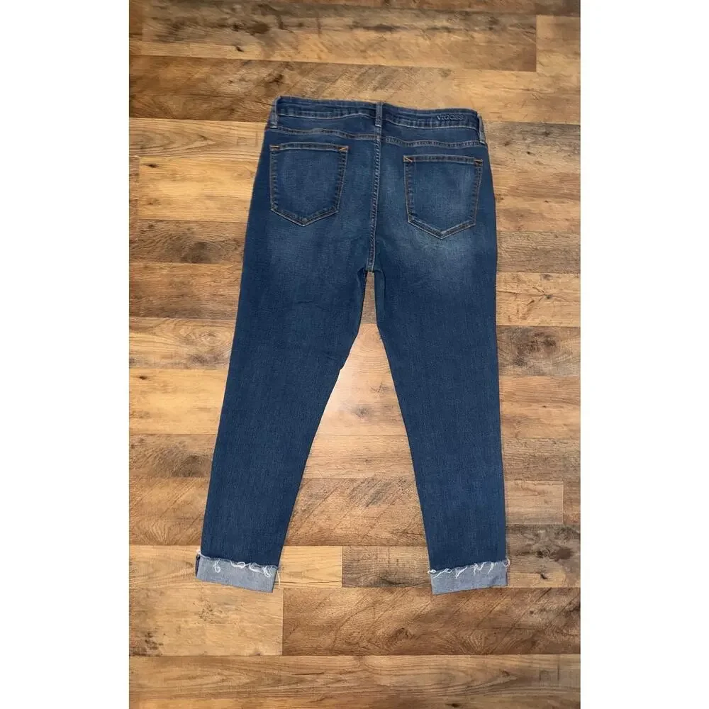 Vigoss women’s Marley skinny cropped mid rise blue jeans
